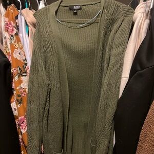 Olive Green cardigan from a.n.a. Worn twice. Size L but runs slightly larger